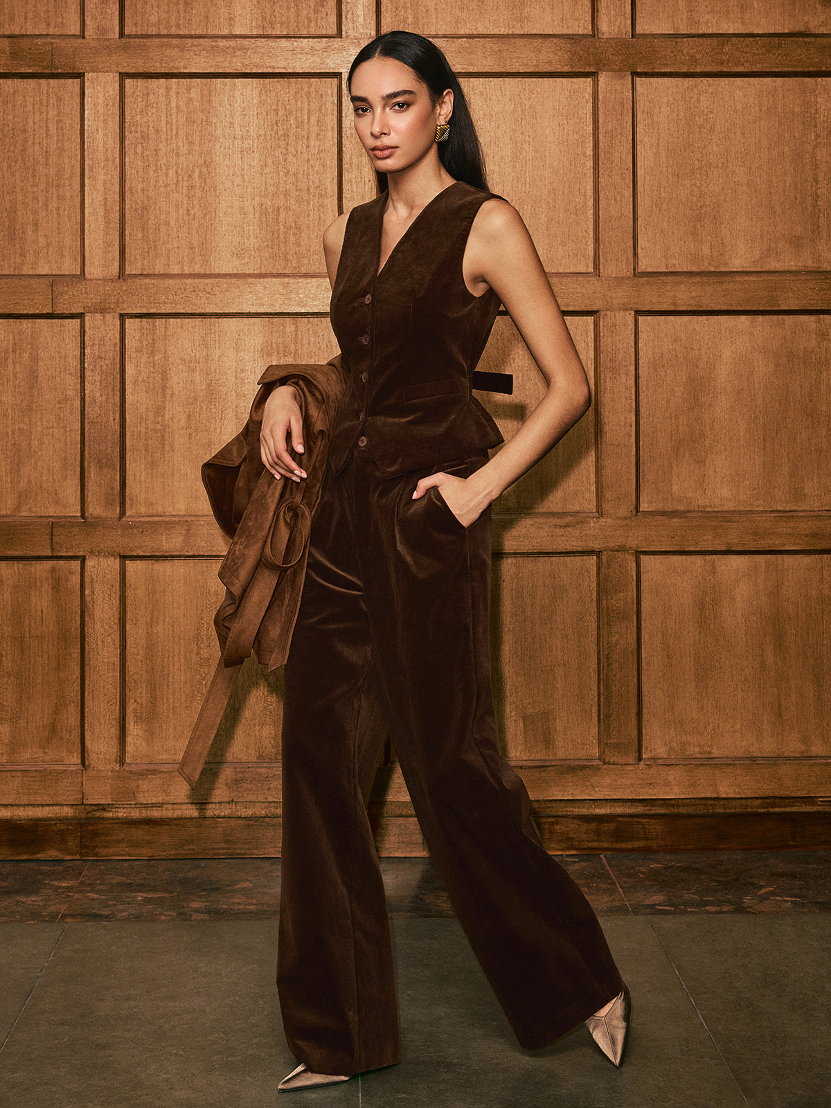 Ivanna/Chaleco de pana con botones