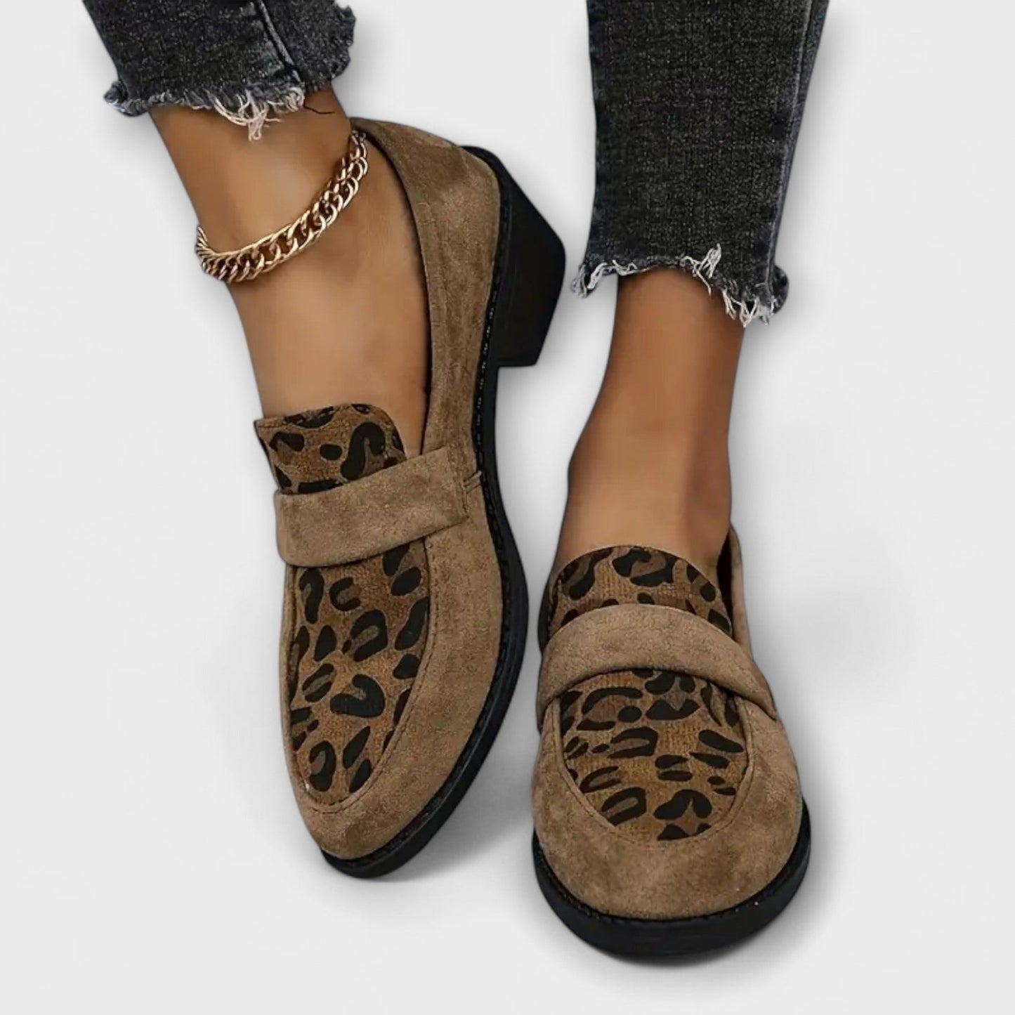 Karla/Zapatos femeninos elegantes con estampado de leopardo