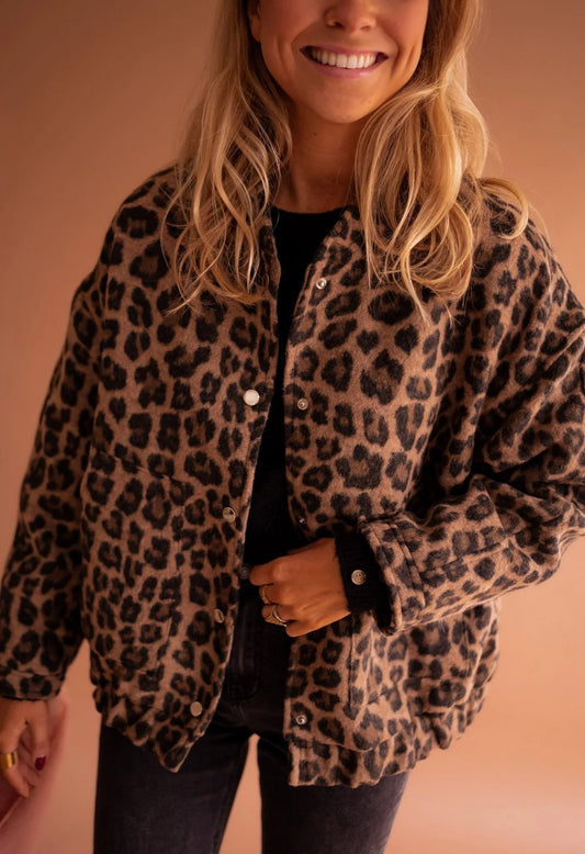 DANIELA|  Chaqueta Bomber Leopardo