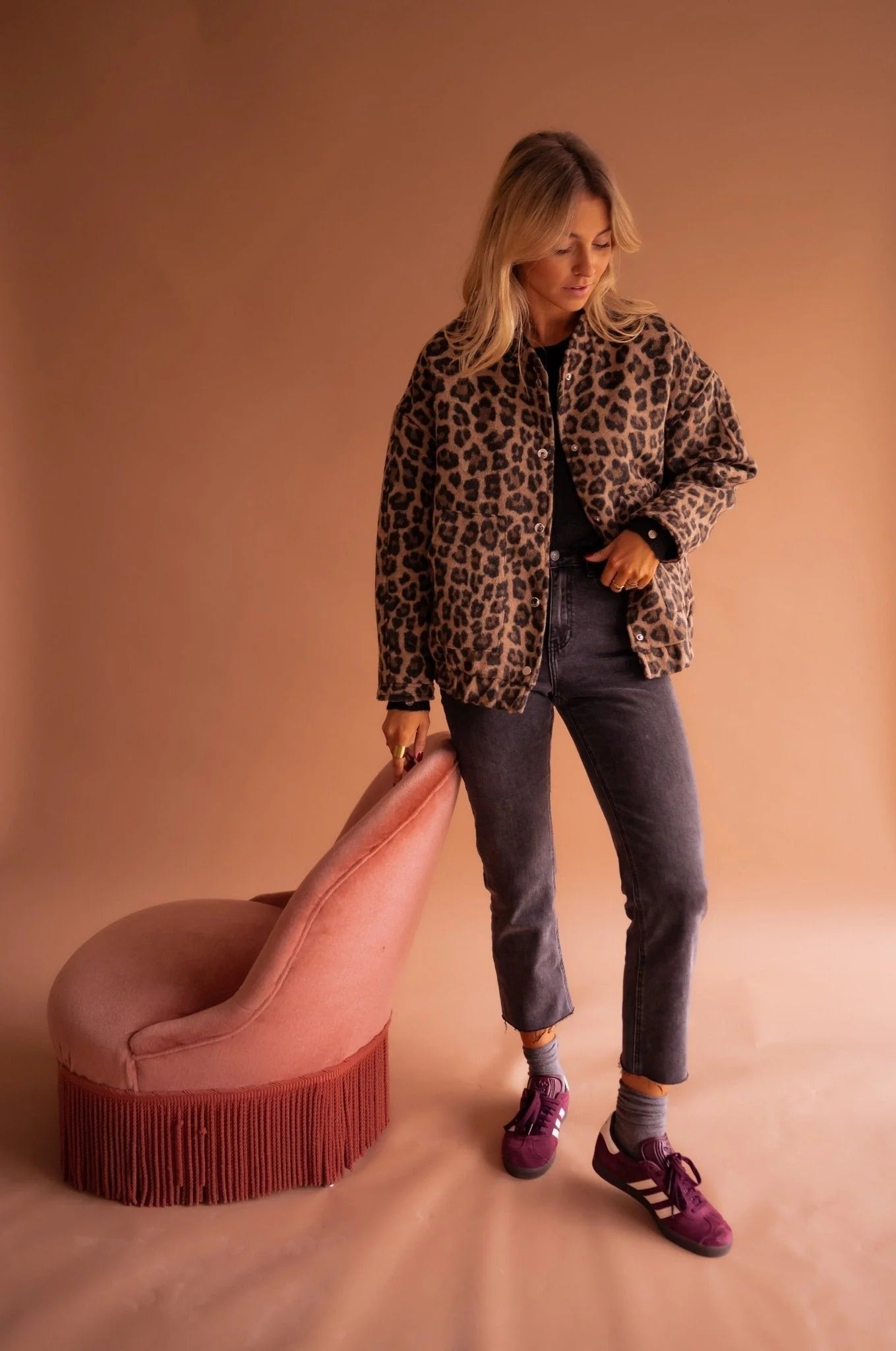DANIELA|  Chaqueta Bomber Leopardo